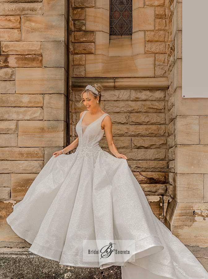 Taylor Hill Inspired Off-the-shoulder Celebrity Wedding Dress