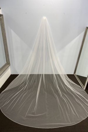 Tea Rose 2 Double Tier Veil in Champagne